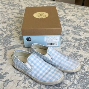 SeaVees Kids Blue Gingham Slip-On Sneakers